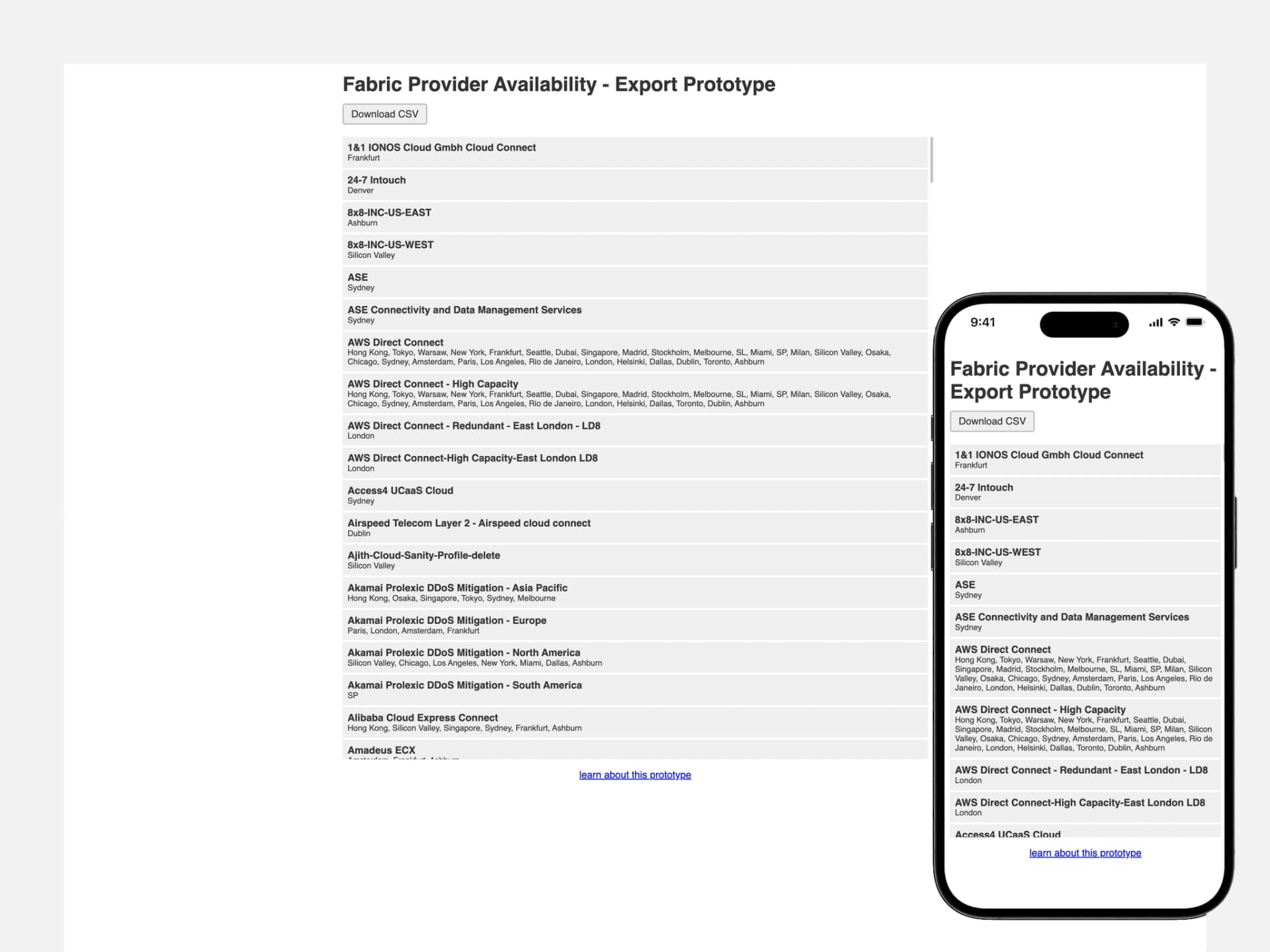 Equinix Fabric export